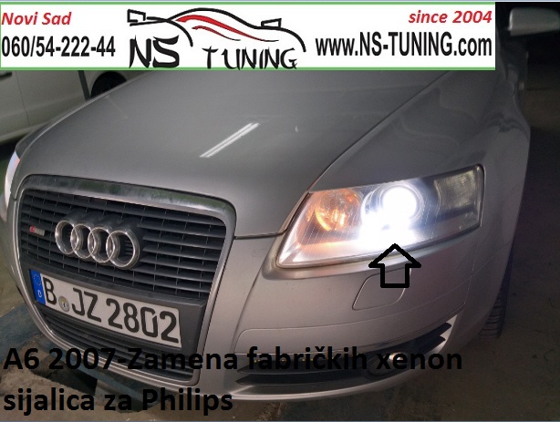 audi a6 c6 2008 xenon farovi d2s sijalica philips osram ugradnja zamnea servis novi sad ns tuning